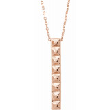 14K Rose Pyramid Bar 16-18 Necklace - 86602602P photo