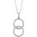 14K White Interlocking Circle 16-18 Necklace - 86610600P photo