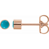 14K Rose Turquoise Bezel-Set Earrings - 2000316602P photo