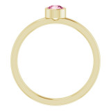 14K Yellow 4 mm Round Pink Tourmaline Ring - 718066025P photo 2