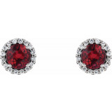 14K White Ruby & 1/6 CTW Diamond Earrings - 865091015P photo 2