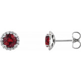14K White Ruby & 1/6 CTW Diamond Earrings - 865091015P photo