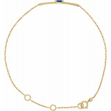 14K Yellow Blue Sapphire & .06 CTW Diamond Bar 5-7 Bracelet - 653639601P photo 2