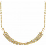 14K Yellow 1/4 CTW Diamond Twisted Bar 16-18 Necklace - 65306060001P photo