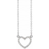 14K White 1/10 CTW Diamond Petite Heart 16 Necklace - 66415100001P photo