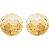 14K Yellow Hammered Disk Earrings - 860811001P photo 4