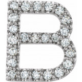 14K White 1/10 CTW Diamond Single Initial B Earring - 867976005P photo