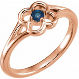14K Rose Blue Sapphire Youth Flower Ring - 71944602P photo