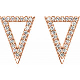14K Rose 1/4 CTW Diamond Triangle Earrings - 86375602P photo 2