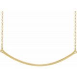 14K Yellow Curved 19.9 Bar Necklace - 860491000P photo