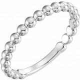 14K White 2.5 mm Stackable Bead Ring - 516081007P photo