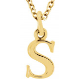 14K Yellow Lowercase Initial s 16 Necklace - 8578070054P photo
