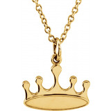14K Yellow Tiny Poshu00ae Crown 16-18 Necklace - 857911001P photo