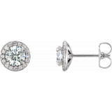 14K White 3/8 CTW Diamond Halo-Style Earrings - 86458619P photo
