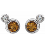 14K White Citrine & .03 CTW Diamond Earrings - 868886014P photo 2