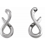14K White Infinity-Inspired Drop Earrings - 87080600P photo 2