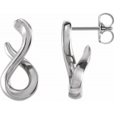 14K White Infinity-Inspired Drop Earrings - 87080600P photo