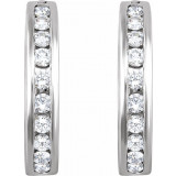14K White 1/2 CTW Diamond Hoop Earrings - 65294060001P photo 2