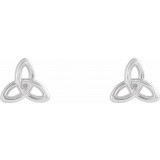 14K White Celtic-Inspired Trinity Earrings - R17025600P photo 2