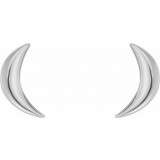 Platinum Crescent Moon Earrings - 86846603P photo 2