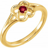14K Yellow Mozambique Garnet Youth Flower Ring - 71944606P photo