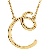 14K Yellow Script Initial C 16 Necklace - 84635105P photo