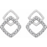 14K White 1/10 CTW Diamond Geometric Earrings - 65227260001P photo 2