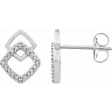 14K White 1/10 CTW Diamond Geometric Earrings - 65227260001P photo