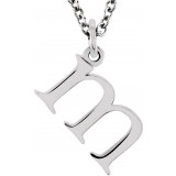 14K White Lowercase Initial m 16 Necklace - 8578070037P photo