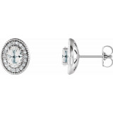 14K White Sapphire & 1/5 CTW Diamond Halo-Style Earrings - 86630780P photo