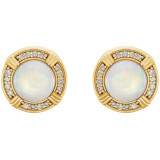 14K Yellow Opal & 1/8 CTW Diamond Earrings - 862846001P photo 2