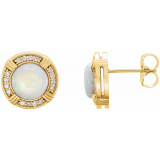 14K Yellow Opal & 1/8 CTW Diamond Earrings - 862846001P photo