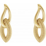 14K Yellow Beaded Drop Earrings - 86542601P photo 2
