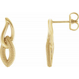 14K Yellow Beaded Drop Earrings - 86542601P photo