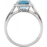 14K White London Blue Topaz & .05 CTW Diamond Ring - 7163270000P photo 2