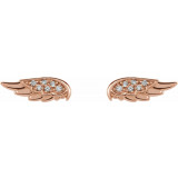 14K Rose .03 CTW Diamond Angel Wing Earrings - 86909602P photo 2