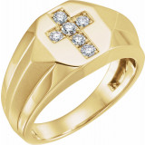 14K Yellow 1/3 CTW Diamond Cross Ring - 65162660001P photo
