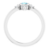 14K White Aquamarine & 1/5 CTW Diamond Ring - 720896012P photo 2