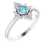 14K White Aquamarine & 1/5 CTW Diamond Ring - 720896012P photo