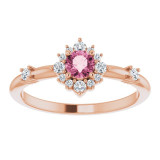 14K Rose Pink Tourmaline & 1/6 CTW Diamond Ring - 720886052P photo 3