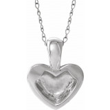 14K White Youth Heart 15 Necklace - 190061600P photo 3