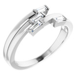 14K White 1/4 CTW Diamond Geometric Ring - 124113600P photo