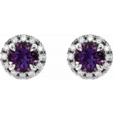 14K White Amethyst & 1/3 CTW Diamond Earrings - 869716184P photo 2