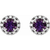 14K White Amethyst & 1/3 CTW Diamond Earrings - 869716184P photo 2