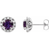 14K White Amethyst & 1/3 CTW Diamond Earrings - 869716184P photo