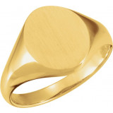 10K Yellow 11x9.5 mm Oval Signet Ring - 5758123699P photo