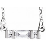 14K White 1/10 CTW Diamond Bar 16-18 Necklace - 86729600P photo