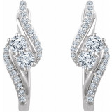 14K White 5/8 CTW Diamond Earrings - 65222160000P photo 2