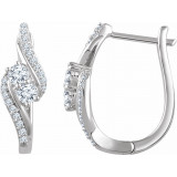 14K White 5/8 CTW Diamond Earrings - 65222160000P photo