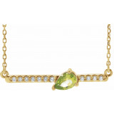 14K Yellow Peridot & 1/10 CTW Diamond 16 Necklace - 86812656P photo